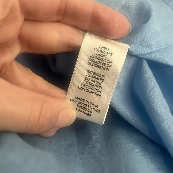 Rebecca Taylor Back Cutout Midi Dress Large Fit And Flare Cap Sleeve Preppy Blue - Picture 6 of 11